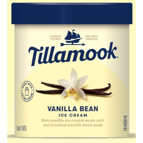 Tillamook Vanilla Bean Ice Cream 48 oz