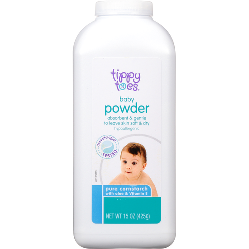 Tippy Toes Baby Powder Cornstarch 15oz