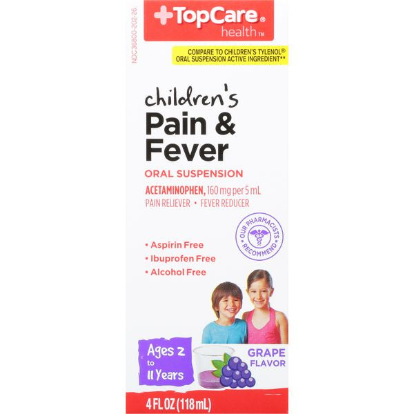 Top Care Children's Pain & Fever Acetaminophen, Grape