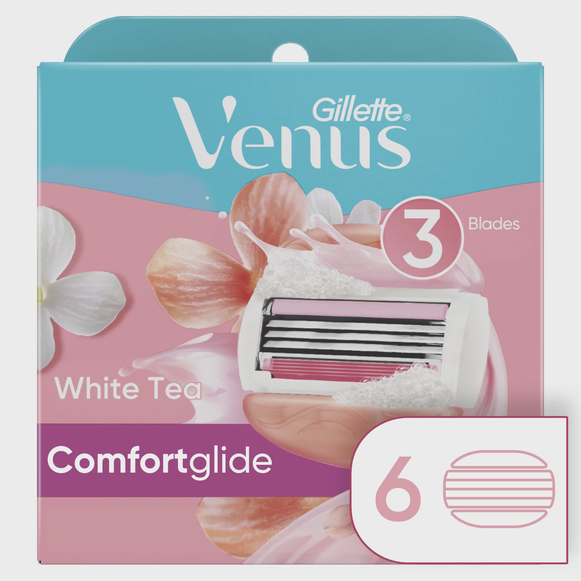 Gillette Venus Comfortglide White Tea Women's Razor Blade Refills - 6ct
