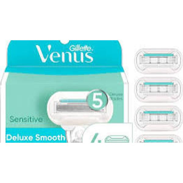 Gillette Venus Deluxe Smooth Sensitive Women's Razor Blade Refills, 4ct