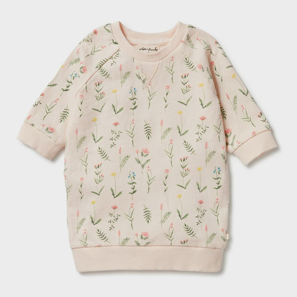 Wilson + Frenchy Organic Terry Sweat Dress - Wild Flower 18-24m