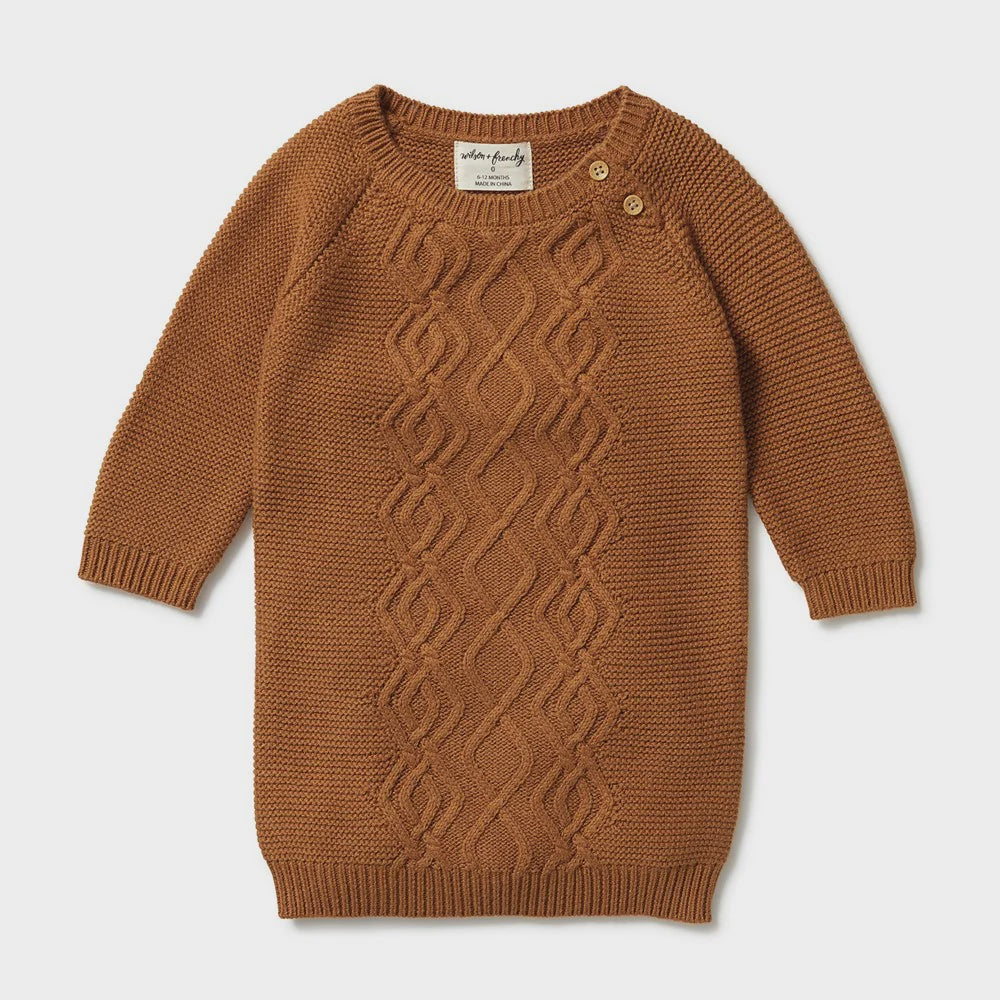 Wilson + Frenchy Knitted Cable Dress - Spice