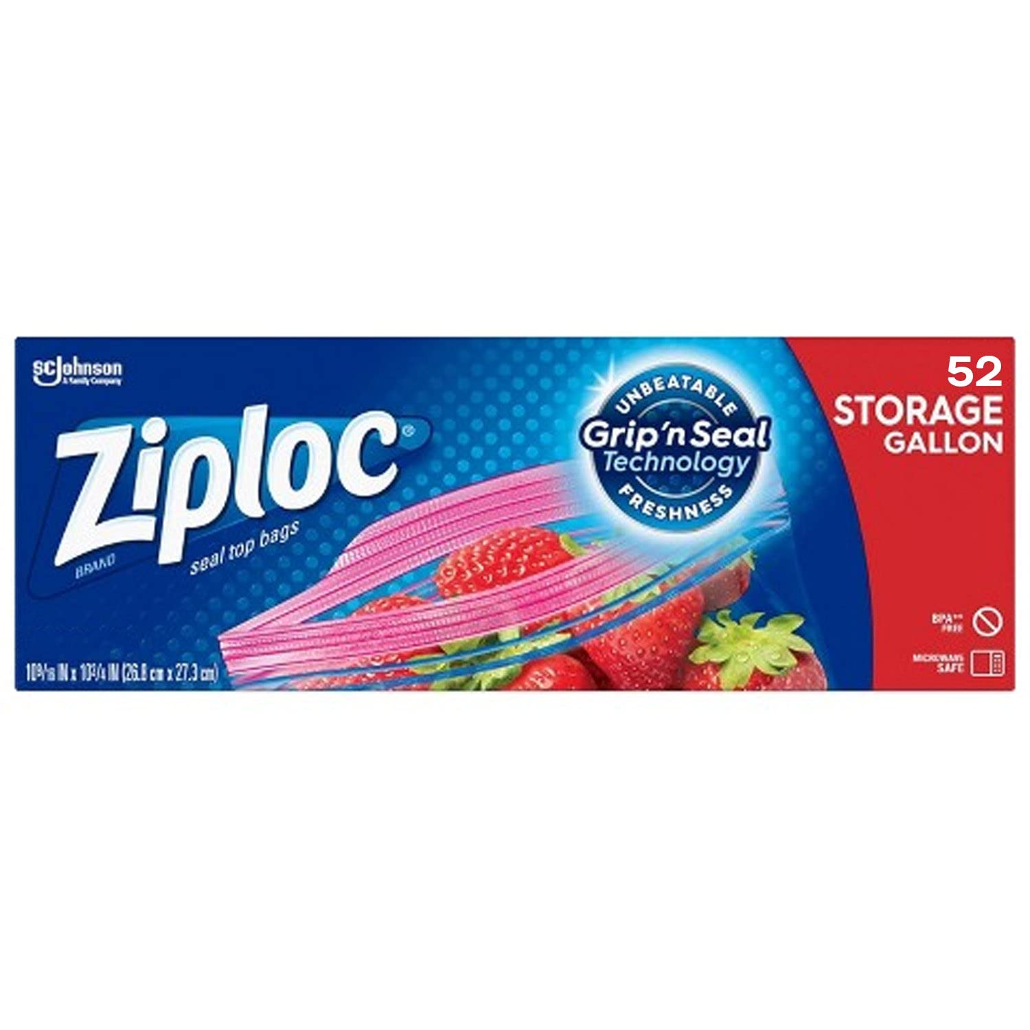 ZipLoc Storage Gallon Bags 52ct