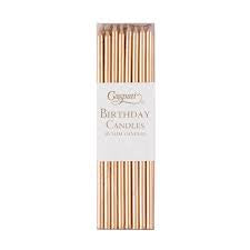 Slim Birthday Candles in Gold 6" 16ct