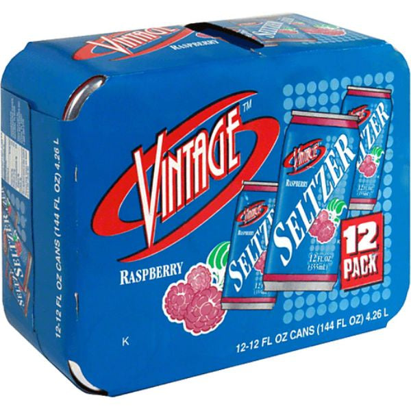 Vintage Raspberry Seltzer 12/12oz (includes deposit)