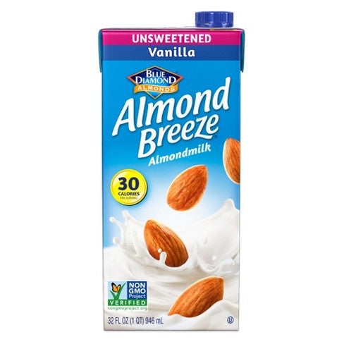 Blue Diamond Almond Breeze Unsweetened Vanilla 32 oz