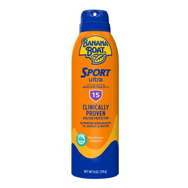 Banana Boat Ultra Sports Clear Sunscreen Spray SPF 15, 6 oz