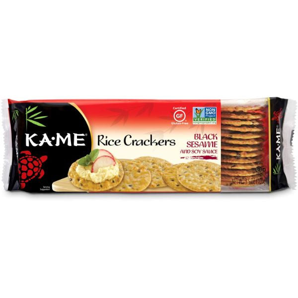 Ka-me Black Sesame & Soy Rice Crackers 3.5oz