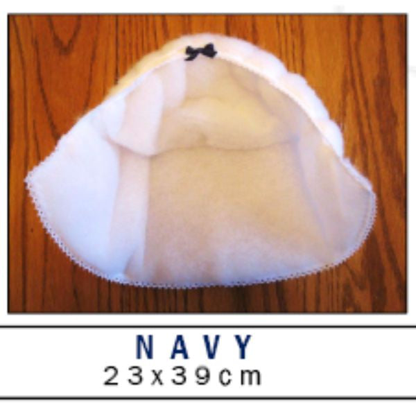 Dbl Thick Bonnet W Elastic X-Large Navy Scarf Shape