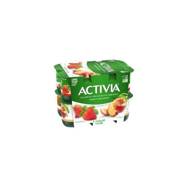Dannon Activia Assorted Strawberry/Peach 12/4 oz