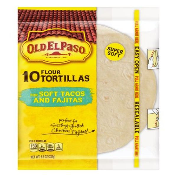 Old El Paso Flour Tortillas for Soft Tacos and Fajitas 8.2 oz