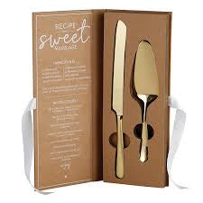 Gold Cake Server Set Knife/Server