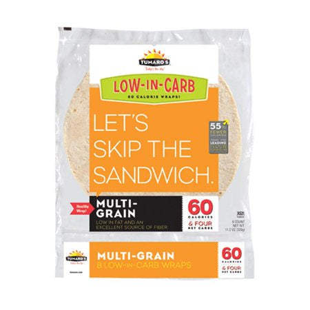 Tumaro's Multi-Grain Low-In-Carb Wraps 8 ct