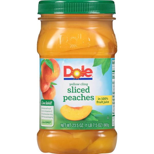 Dole Yellow Cling Sliced Peaches in 100% Fruit Juice 23.5oz