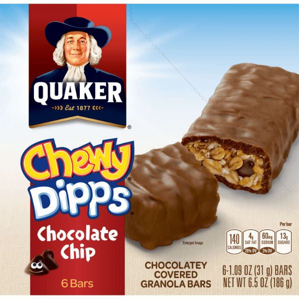 Quaker Chewy Chocolate Chip Dipps Granola Bars 6.5oz