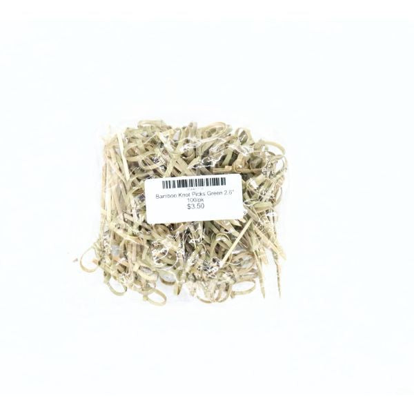 Bamboo Knot Picks Green 3.5" 100/pk