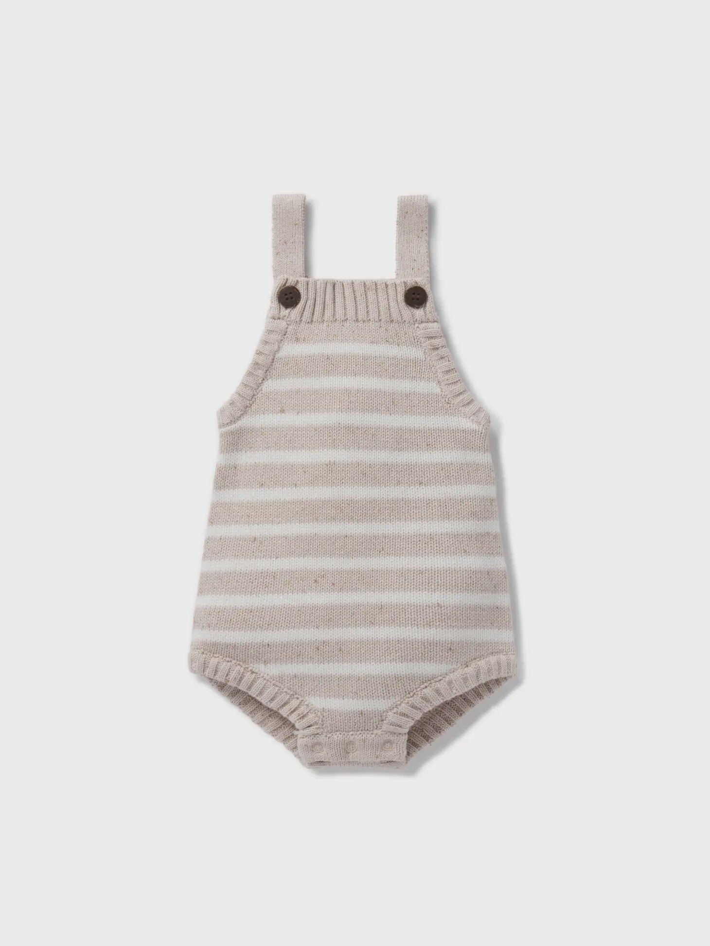 Aster & Oak Oat Fleck Stripe Knit Romper