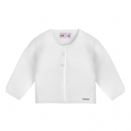 Condor Garter Stitch Cardigan, White, Size 2